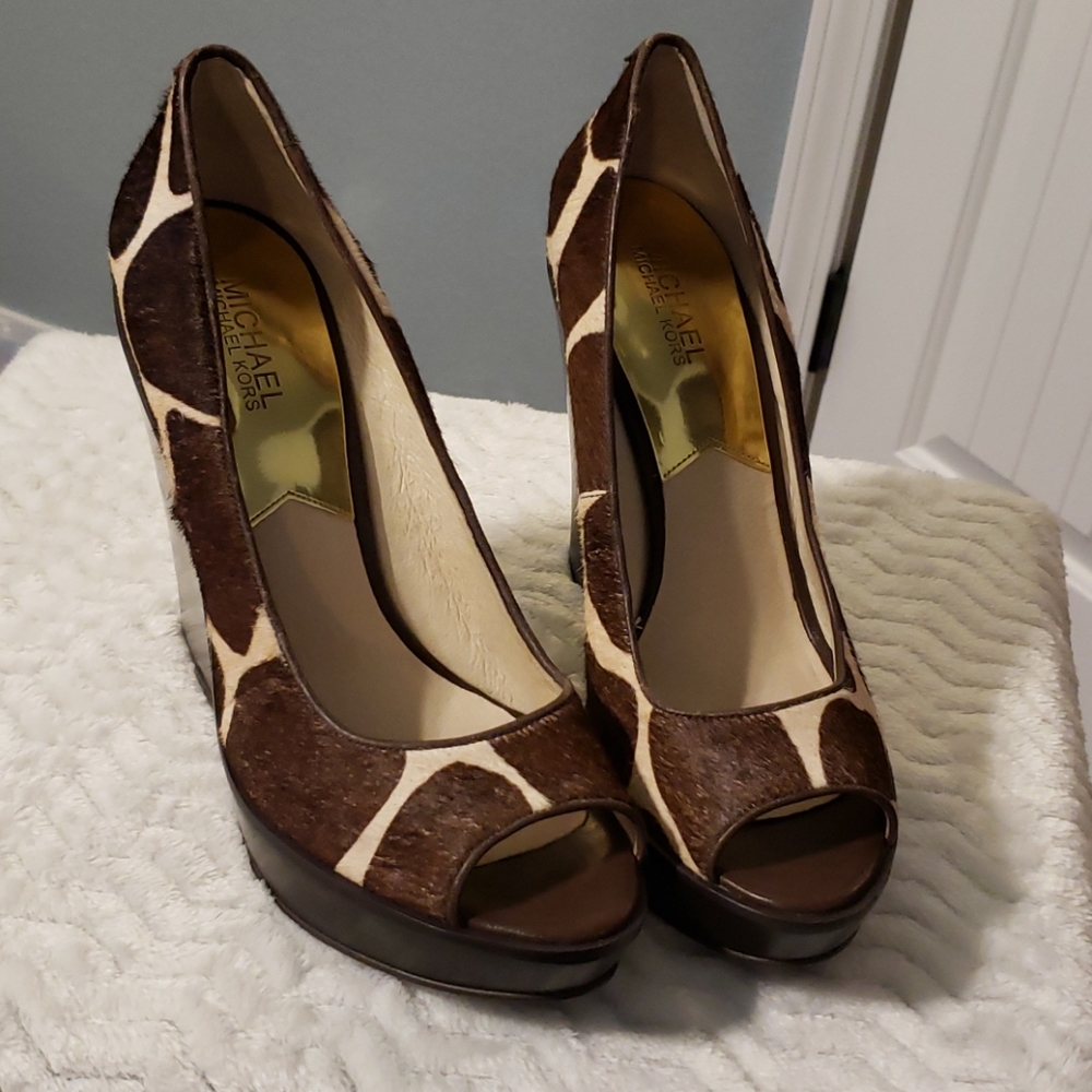 MICHAEL KORS DALIA PEEP TOE WEDGES